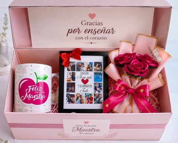 Caja de agradecimiento para maestra