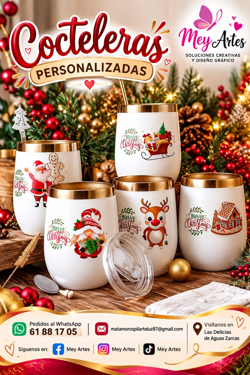 Coctelera navideña personalizada