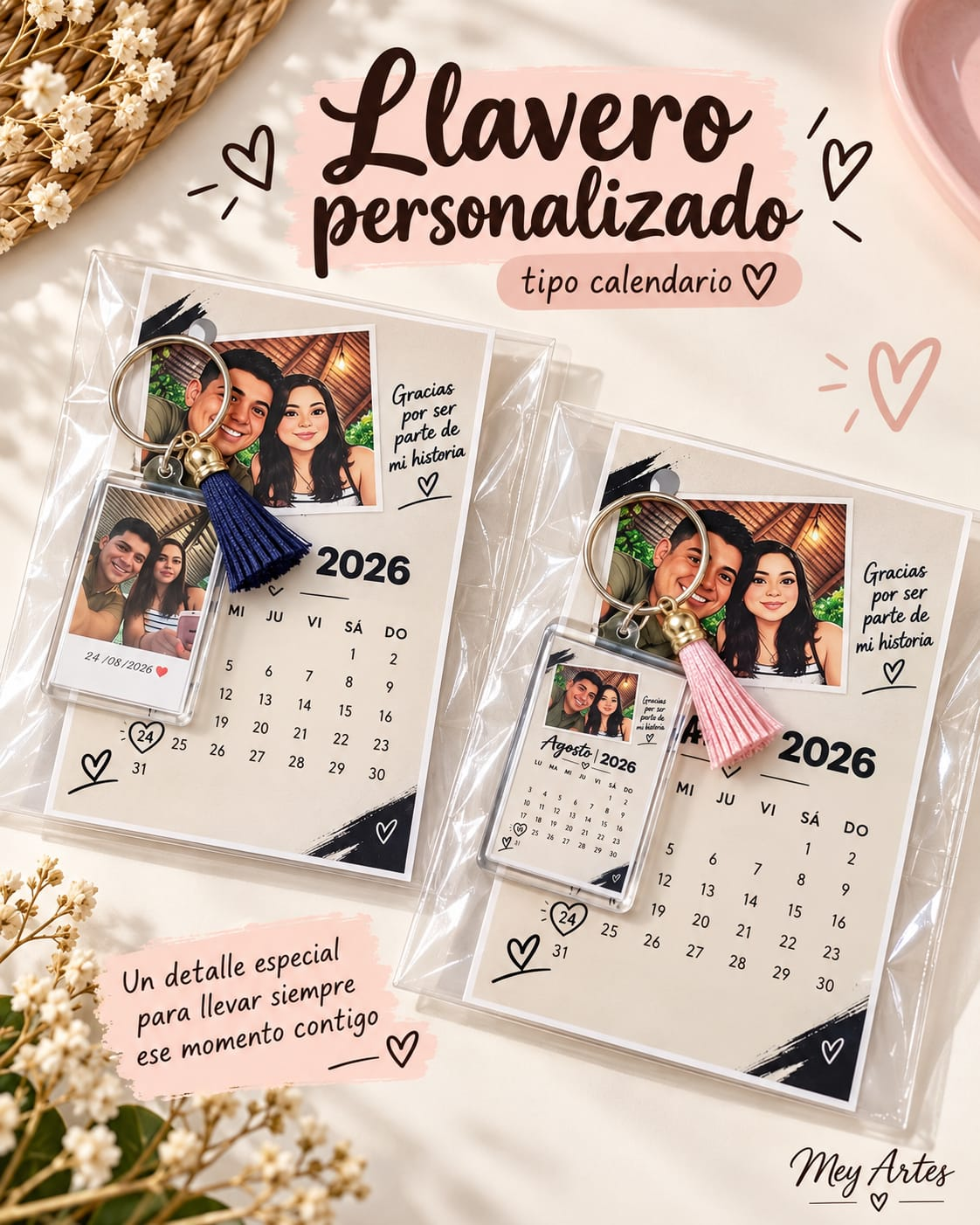 Llavero personalizado tipo calendario