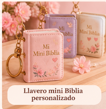 Llavero mini Biblia personalizado