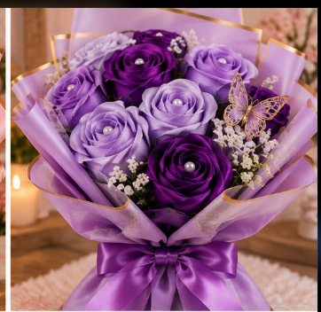 Ramo de rosas moradas