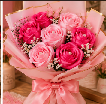 Ramo de rosas rosadas