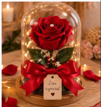 Rosa roja en cúpula
