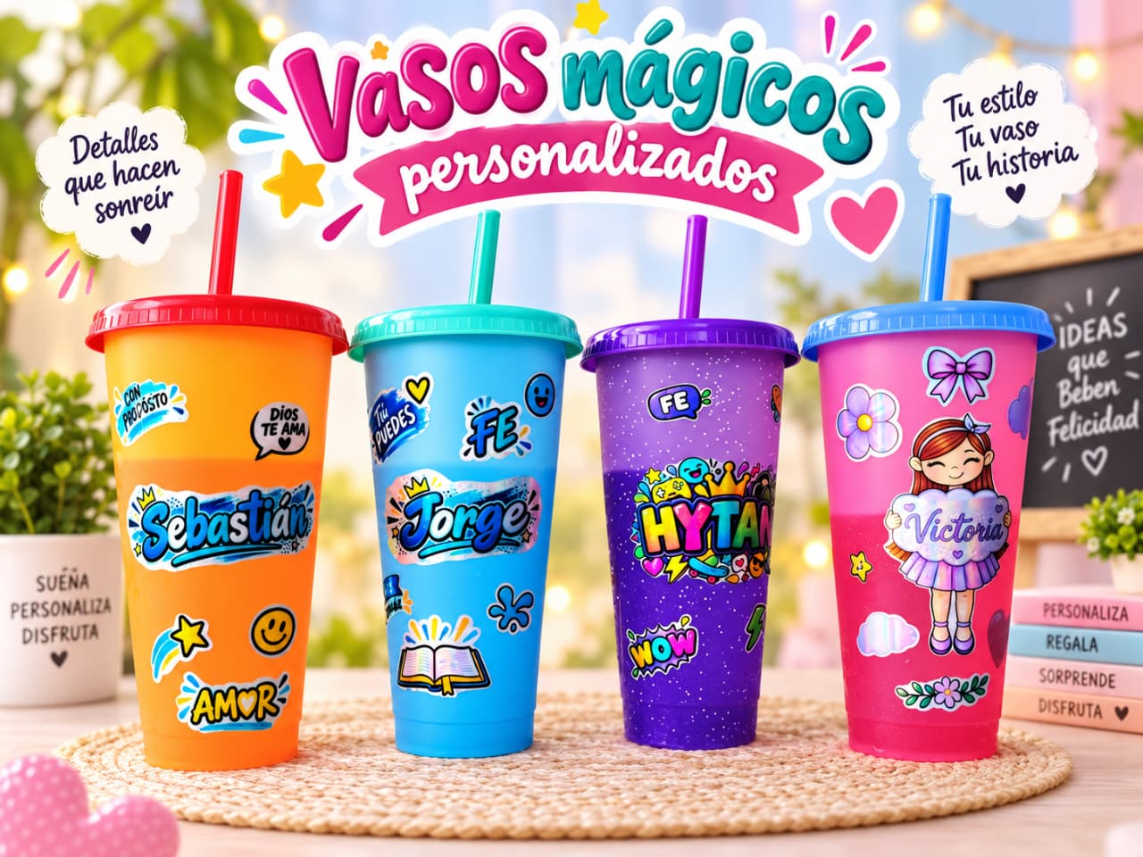 Vasos mágicos personalizados